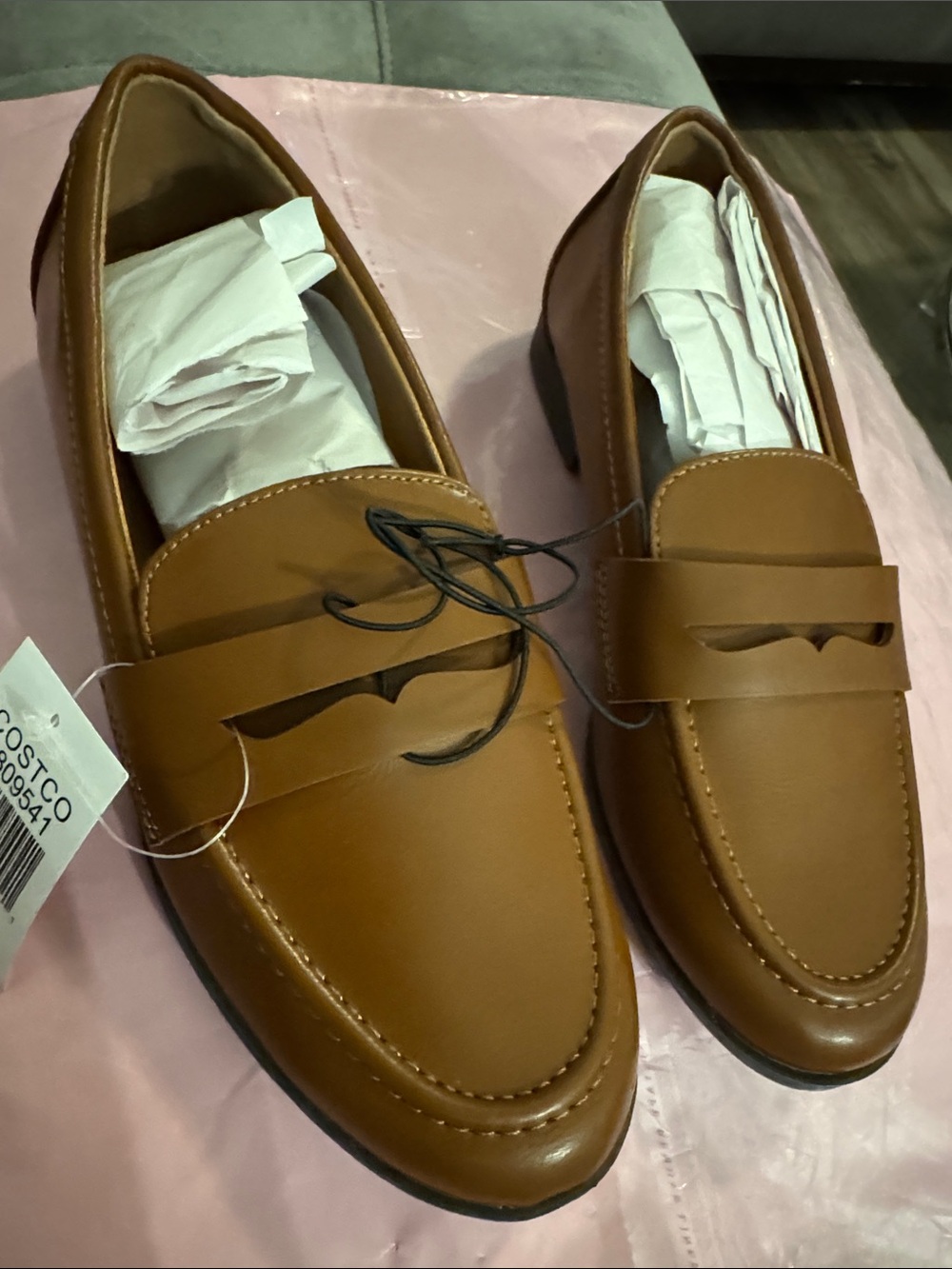 Women’s 7 M Kenzie Tan Penny Loafers - Classic Slip-On Dress Shoes